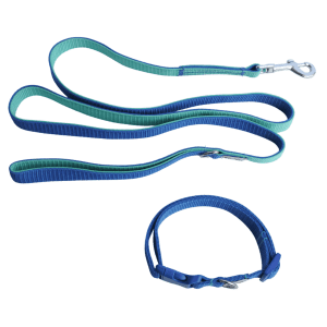 Conjunto de collar y correa Xinu Xanu Nylon azul